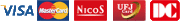 VISA/MASTER/NICOS/UFJ/DCのクレジットカードをご利用いただけます